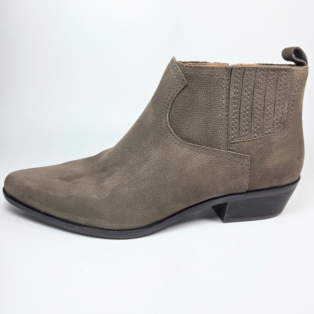 Lucky Brand Hikalli Carafe Tan Faux Suede Western Ankle Boot Zip W 9.5